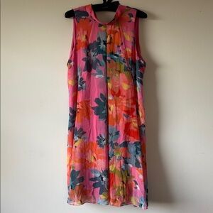 Signature by Robbie Bee Colorful Elegant Floral Midi Cocktail Dress Size 14